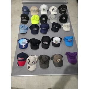 20 Vintage Trucker Hat Lot Snapback 80s 90s Y2K USA Advertising Promo Rope Cap